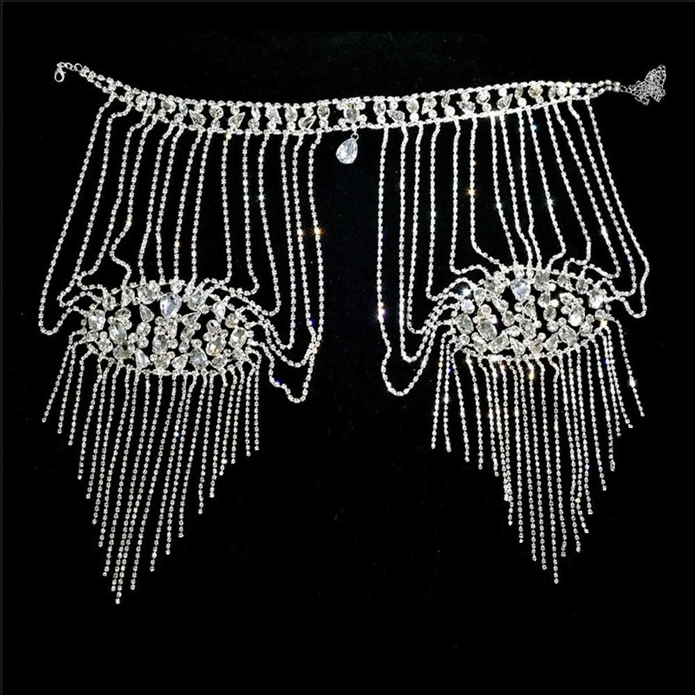 Body Jewelry Necklace - Luxueus Ontworpen Schouderketting met Strass Steentjes,