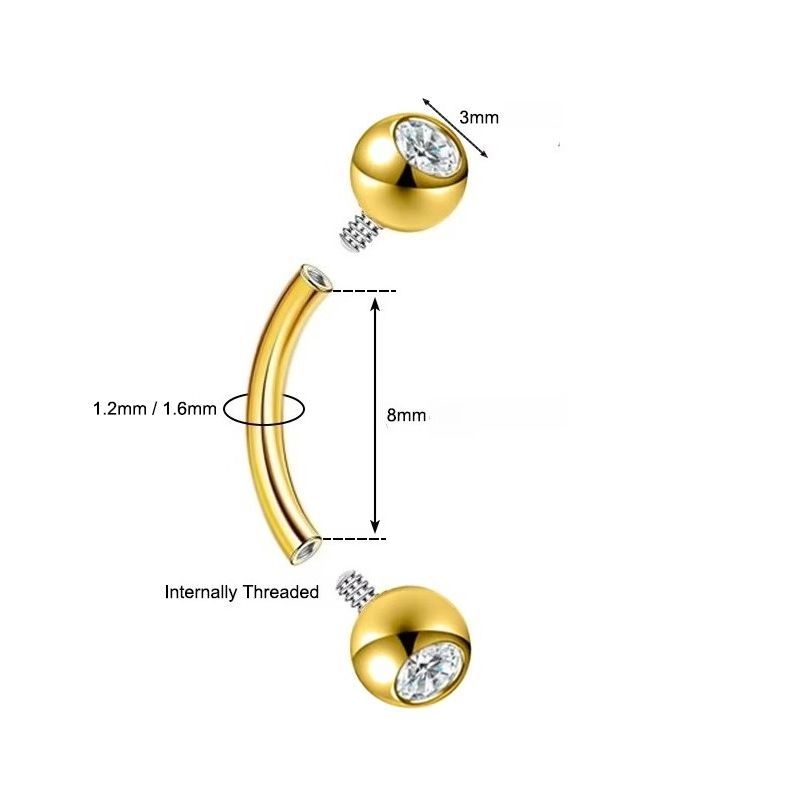 2PCS Body Jewelry 16G Daith Oo - Body Jewelry Surgical Steel recensie en prijs