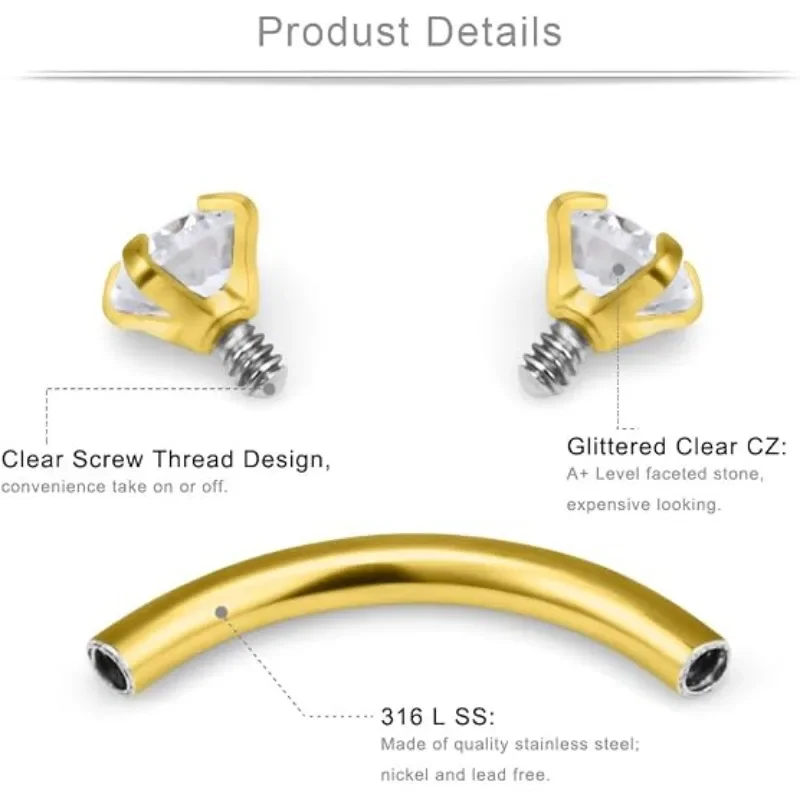 6 paar 16G piercingsieraden, o - Body Jewelry Surgical Steel recensie en prijs