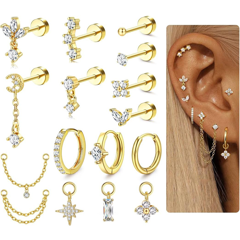 16 Gauge Kraakbeen Oorbellen v - Body Jewelry Surgical Steel recensie en prijs