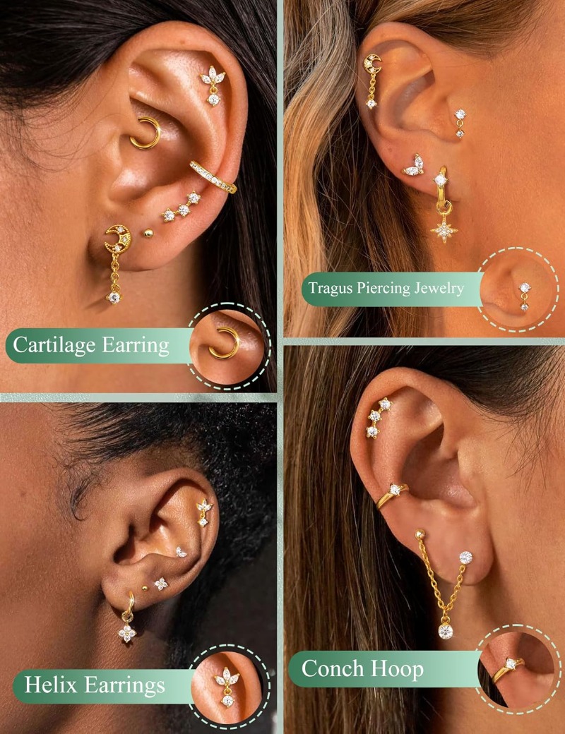 16 Gauge Kraakbeen Oorbellen v - Body Jewelry Surgical Steel recensie en prijs